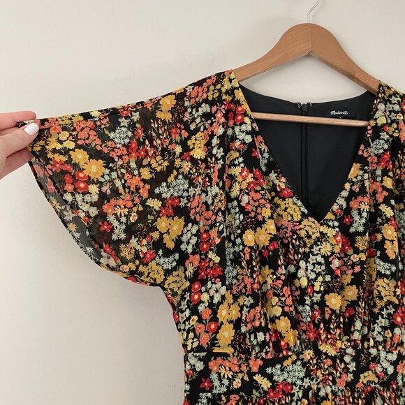 Madewell Dolman-Sleeve Ruffle-Hem Midi Dress in Flower Garden Size 2 - Picture 7 of 7